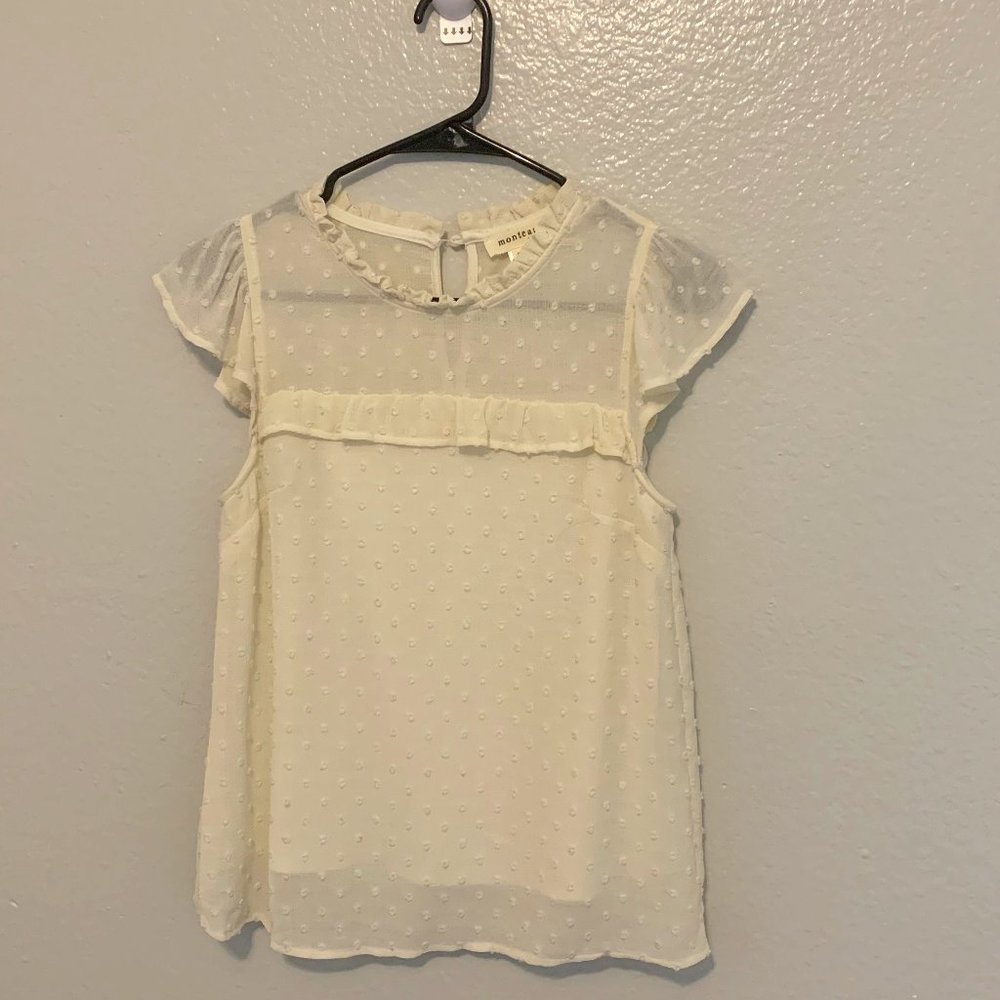 Monteau by Los Angeles Cream Baby Doll Top (S) Small